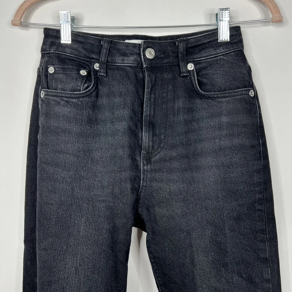 2/$30 ZARA Split Ankle Skinny Jeans 2 Rinsed Black High Rise #5724